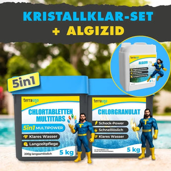 Kristallklar Paket Poolpflege Sets +Algizid TerraUno