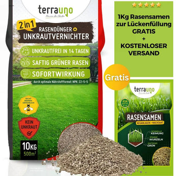 Rasendünger mit Unkrautvernichter TerraUno