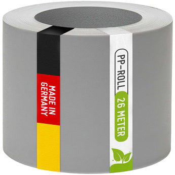 Sichtschutzstreifen | PP| Polypropylen | Lederoptik Grau (RAL 7040) 26 Meter Rolle TerraUno