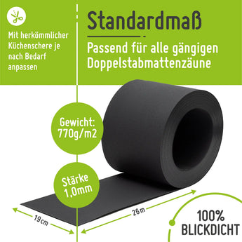 Sichtschutzstreifen | PP| Polypropylen | Lederoptik TerraUno