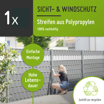 Sichtschutzstreifen | PP| Polypropylen | Lederoptik TerraUno
