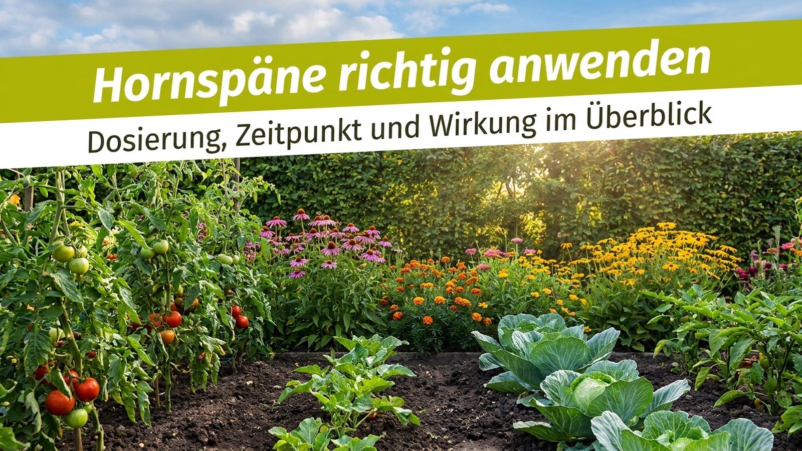 Gemüse- und Blumenbeet im Spätsommer – Hornspäne richtig anwenden