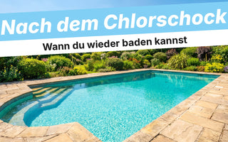 Pool mit klarem türkisem Wasser im Sommergarten
