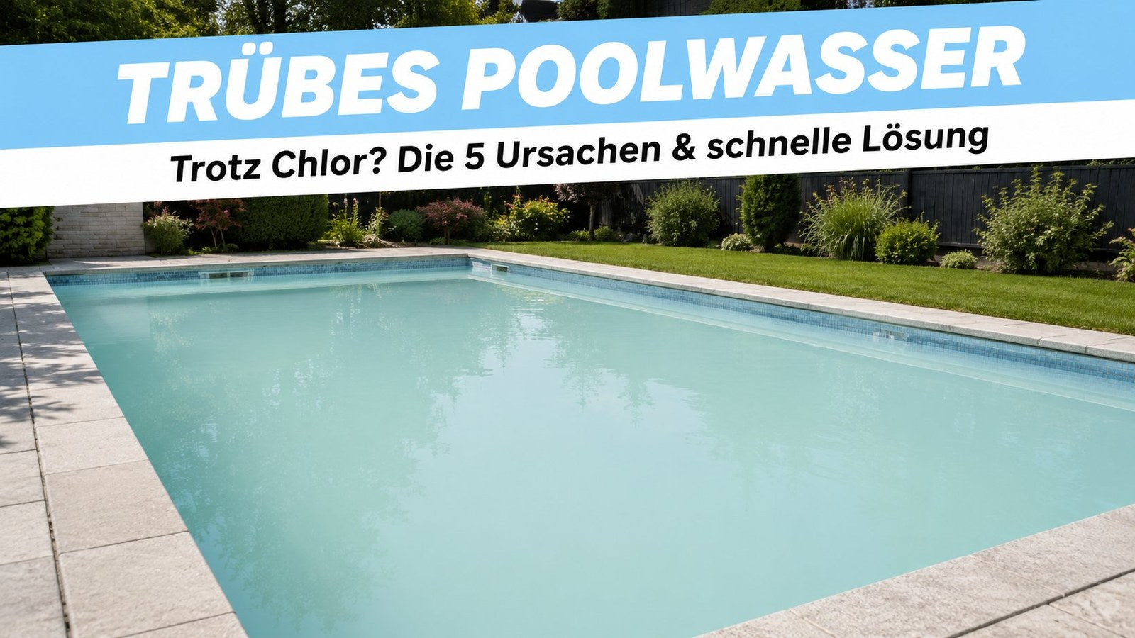 Milchig trübes Poolwasser trotz Chlor in einem Gartenpool – die Ursachen und die schnelle Lösung