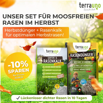 Herbst Rasendünger mit Rasenkalk Dünger    TerraUno