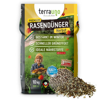 Premium - Herbst Rasendünger Rasendünger 10kg   TerraUno