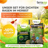 Herbst Rasendünger mit Rasensamen Dünger    TerraUno