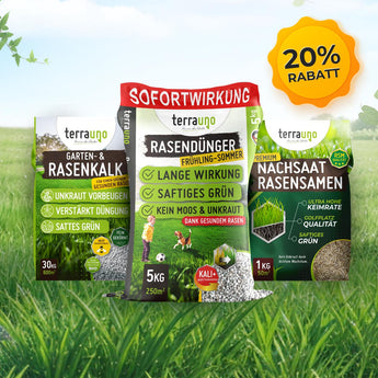 Ganzjahres Rasenpflege Set Dünger TerraUno