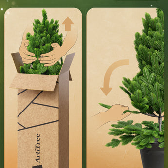 ArtiTree® Künstlicher Weihnachtsbaum - Premium Tanne im Topf     TerraUno