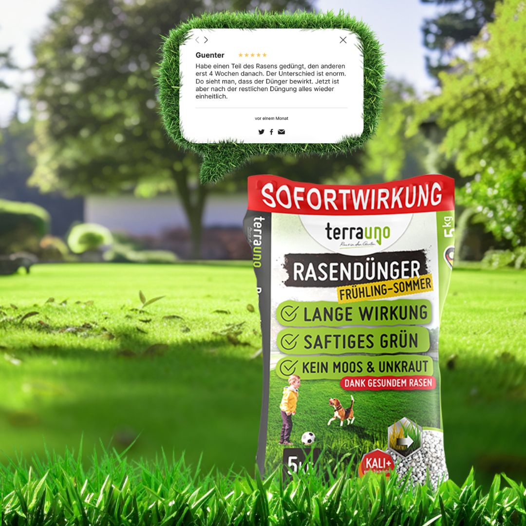 TerraUno Premium Herbstdnger 5kg + 1kg Rasendnger Mit Rasensamen   Langzeitwirkung Fr Sattes Grn Terrauno Herbstdnger Angebot