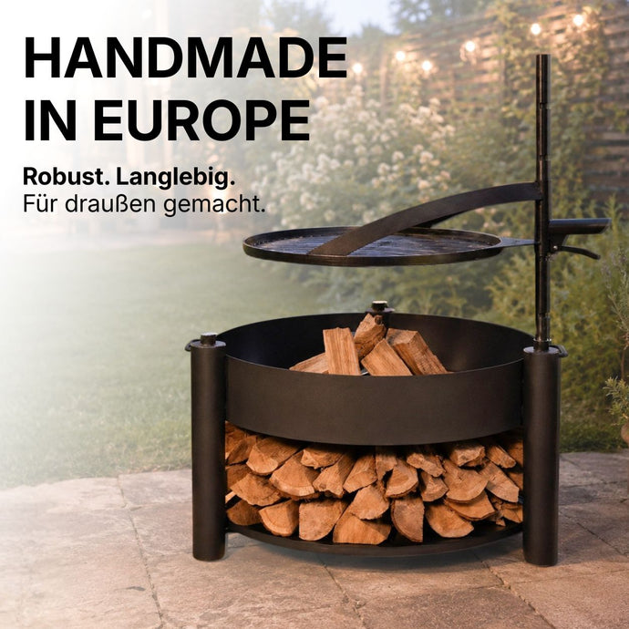 Handgefertigte CookKing Montana X aus Stahl mit Feuer