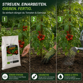 Premium BIO Tomaten- & Gemüsedünger Ernteglück von TerraUno – von Gartenprofis entwickelt