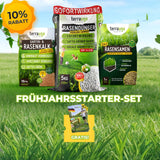 Das TerraUno Frühlingsstarter-Set mit Gratisprobe liegt auf Gras, markiert mit einem 10-Rabatt-Badge und dem Hinweis "Sofortwirkung".