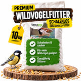 TerraUno Premium Wildvogelfutter schalenlos 10 kg im Sack – Ganzjahresfutter für Wildvögel mit Kohlmeise