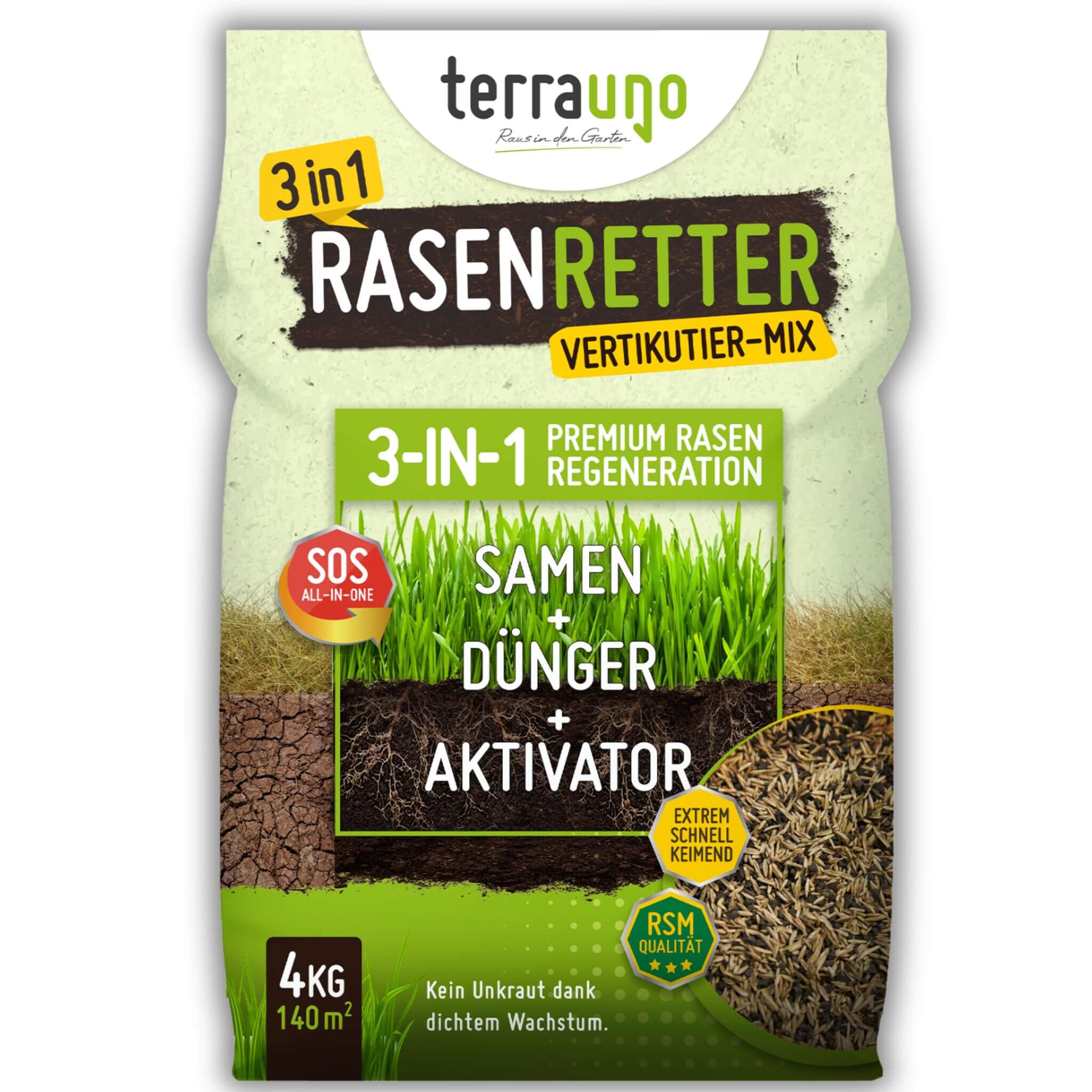 Rasenretter & Vertikutiermix  4kg   TerraUno
