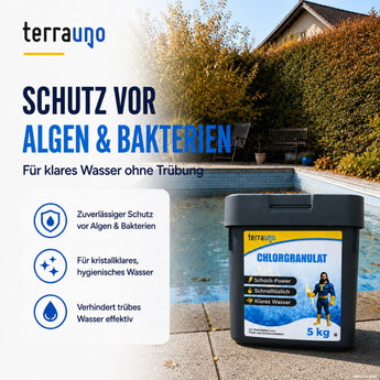 TerraUno Chlorgranulat 5 kg – Schutz vor Algen und Bakterien für klares Poolwasser