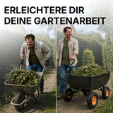 Maße des Gartenwagens Prakta M: 119 x 60 x 105 cm bei 300 kg Traglast