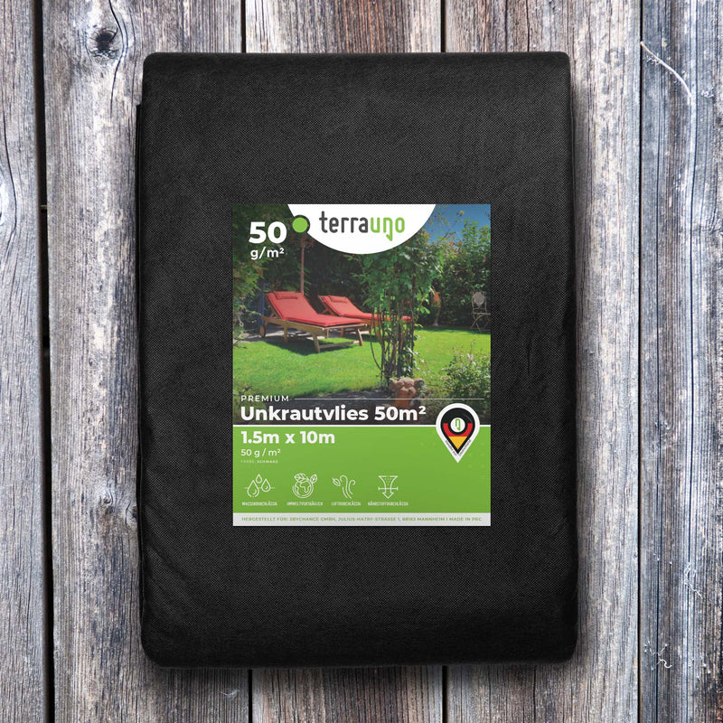 Unkrautvlies - 50 g/m² Unkrautvlies 10m x 1,5m   TerraUno
