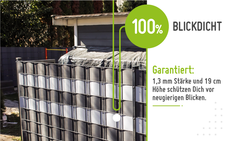 Hart PVC Sichtschutzstreifen für Doppelstabmatten I TerraUno Light Sichtschutz    TerraUno