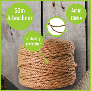 Juteschnur I 50 Meter I 4 mm Schnur    TerraUno