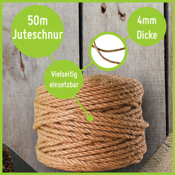 Juteschnur I 50 Meter I 4 mm Schnur    TerraUno