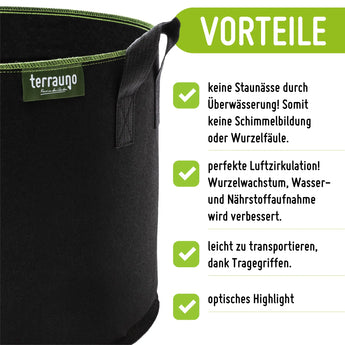 Pflanzsack aus Vliesstoff inkl. Pflanzenschilder Gefäß    TerraUno