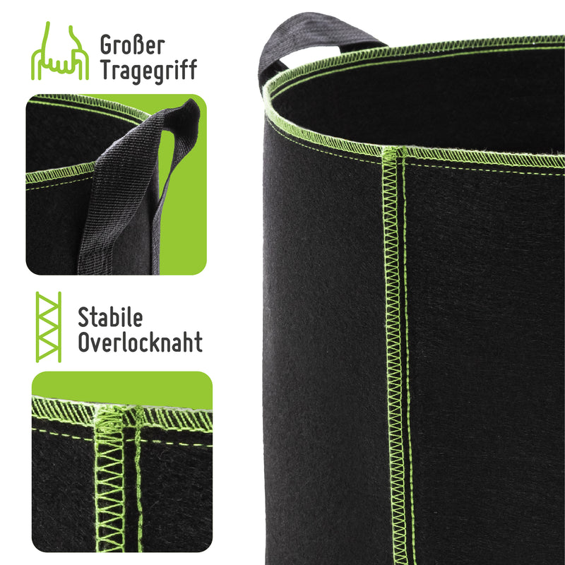 Pflanzsack aus Vliesstoff inkl. Pflanzenschilder Gefäß    TerraUno
